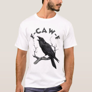 Camiseta F-Caw-F Corvo Preto Pun Pássaro Engraçado Cawing H