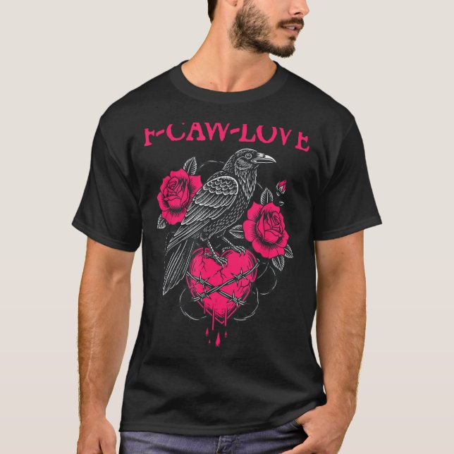 Camiseta F Caw F Crow Anti Valentine's Day Dark Gothic Brok (Frente)
