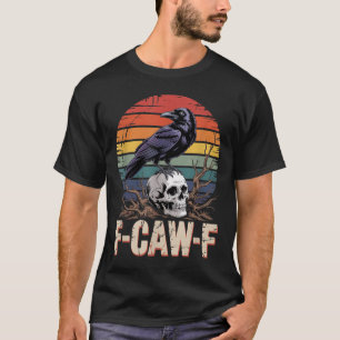 Camiseta F-caw-f Crow Raven Skull Gótica Vintage Sol Floral