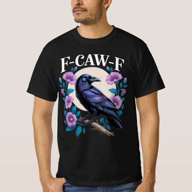 Camiseta F CAW F Flores roxas e lua (Frente)