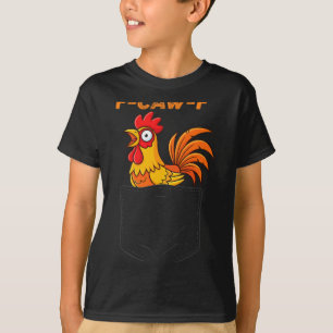 Camiseta F-caw-f Frango Engraçado Bolso Humor Citação Galo