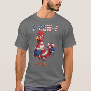 Camiseta F-Caw-F Frango Engraçado Humor EUA Bandeira Citaçã
