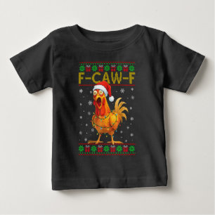 Camiseta F-Caw-F Galinha Engraçada Meme Galo Rooster Natal