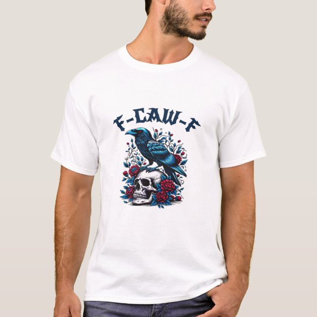 Camiseta F-Caw-F Gothic Crow Raven Skull Classic (Frente)