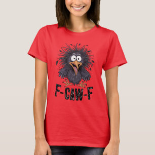 Camiseta F CAW F Meme de Corvo Engraçado Cartoon Bird f-caw
