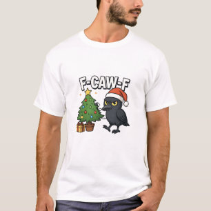Camiseta F-caw-f Natal Raven Crow Xmas Memória de Árvore
