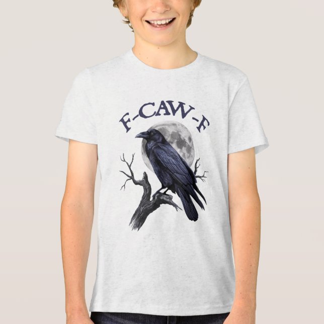 Camiseta F-caw-f Pássaro Negro Engraçado (Frente)