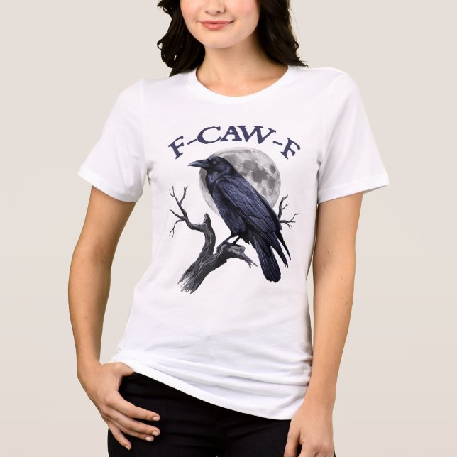 Camiseta F-caw-f Pássaro Negro Engraçado (Frente)