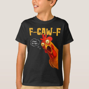 Camiseta F-caw-f Que O-heli Corvo Preto Passaro Frango