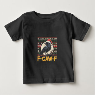 Camiseta F-Caw-F Ugly Christmas Sweater Engraçado Raven Xma