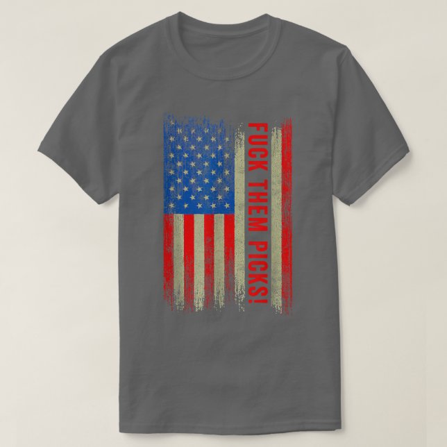 Camiseta F ck Them Picles Les Snead USA Flag (Frente do Design)