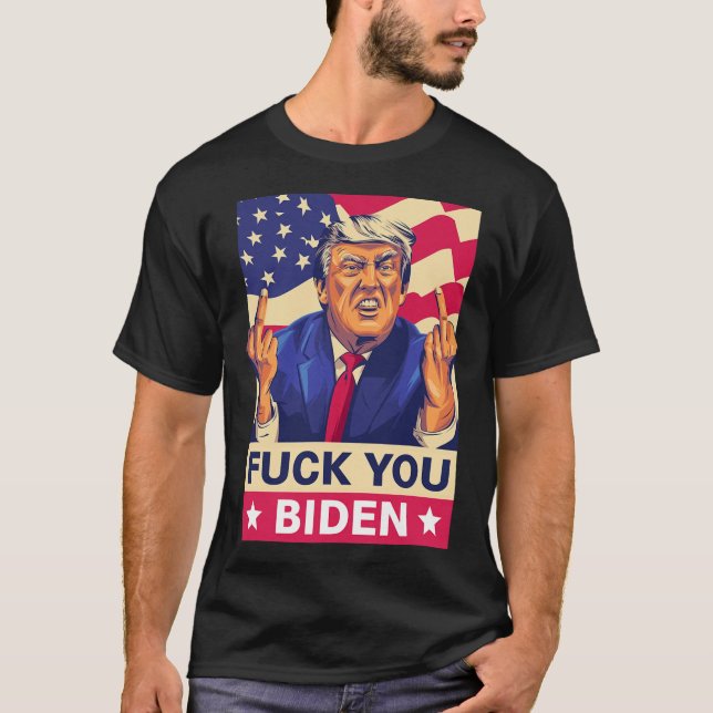 Camiseta F%ck Você Biden Engraçado Trump (Frente)