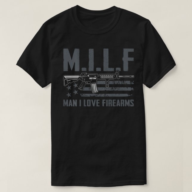 Camiseta F Man I Love Firearm Engraçado Rifle Pro Gun (Frente do Design)