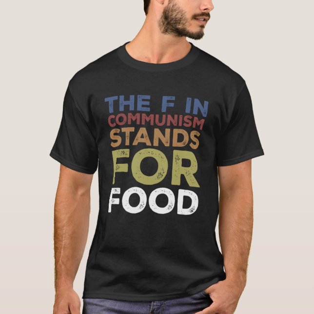 Camiseta f no comunismo significa comida sarcástica (Frente)