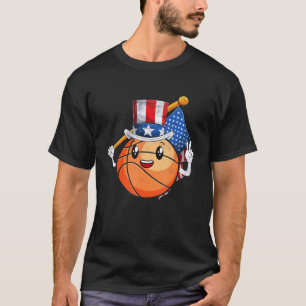 Camiseta Fã Americana De Basquete 4 De Julho Tio Sam Usa