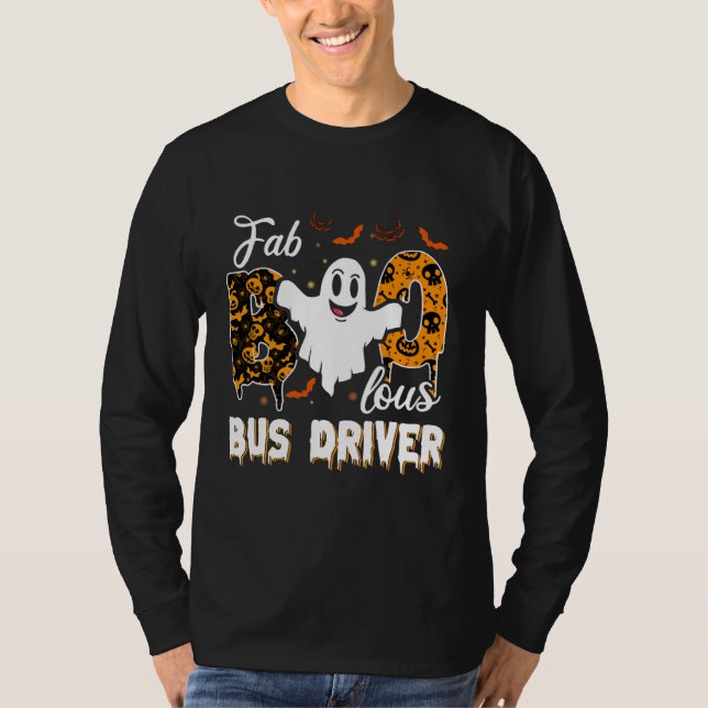 Camiseta Fa Boo Lous Bus Driver Cute Ghost Halloween (Frente)
