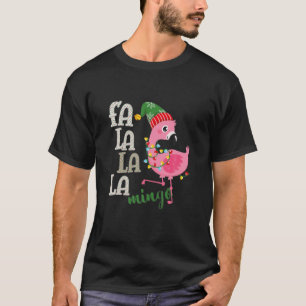 Camiseta Fa Cuta La La Mingo Flamingo Para O Natal