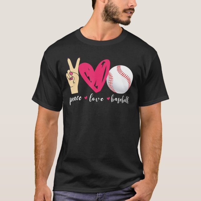 Camiseta Fã de Baseball Peace Love (Frente)
