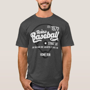 Camiseta Fã de Beisebol Vintage Texas Beisebol Est 1972