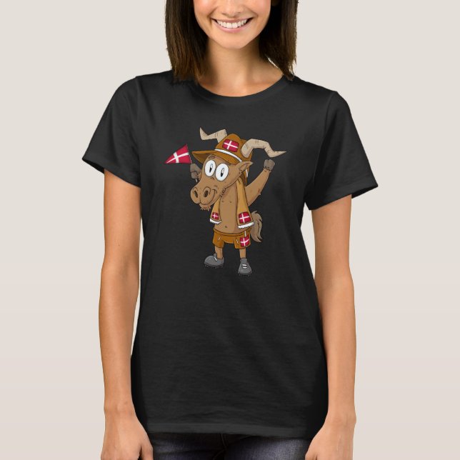 Camiseta Fã de Capricórnio da Dinamarca (Frente)