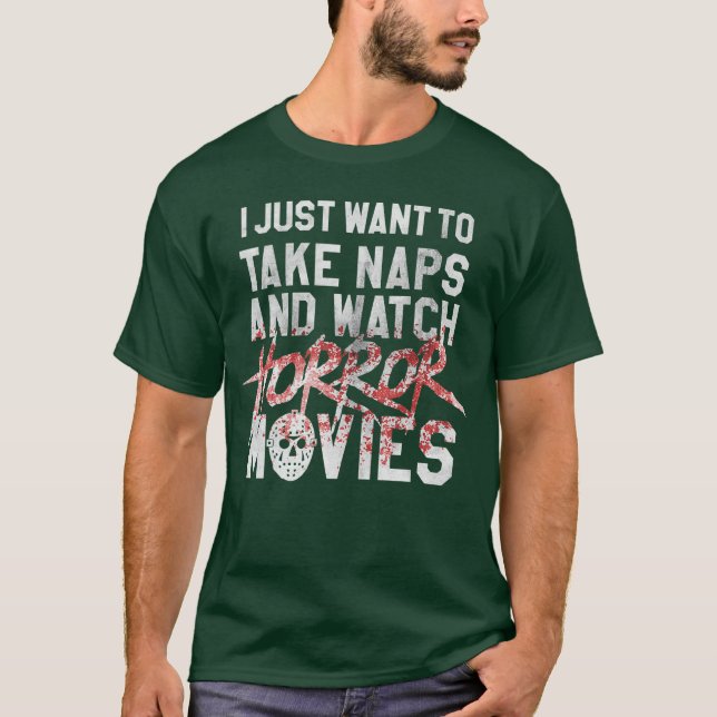 Camiseta Fã de Filme de Terror Divertido Presente de Hallow (Frente)