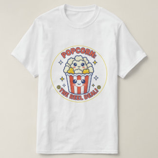Camiseta Fã de Filme Feliz com Pipoca Gráfica