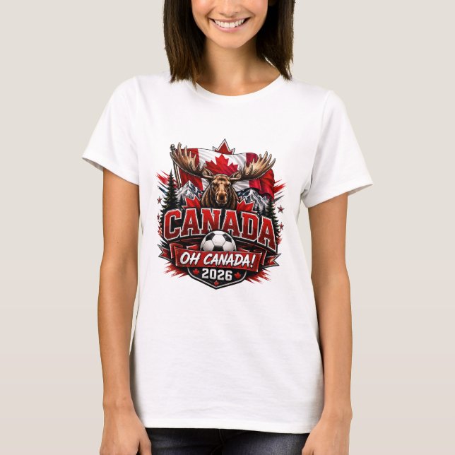 Camiseta Fã de Futebol Canadá Oh Canadá 2026  (Frente)
