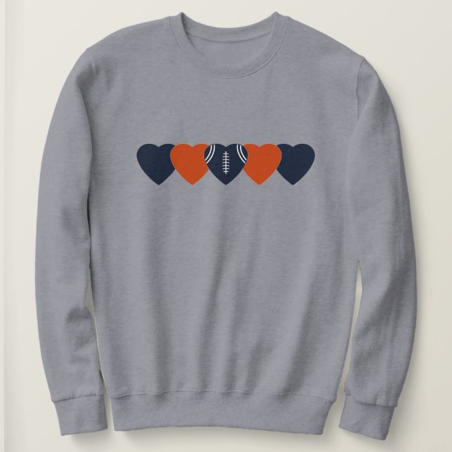 Camiseta Fã de Futebol de Chicago Coração Escuro (Frente do Design)