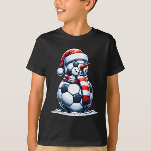 Camiseta Fã de Futebol de Natal Fofa Boneco de Neve Papai N