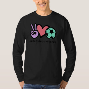Camiseta Fã de Futebol do Dia do Jogo Peace Love