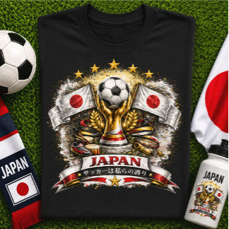 Camiseta Fã de Futebol Japonês Copa do Mundo de Futebol Jap