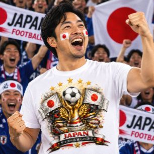 Camiseta Fã de Futebol Japonês Copa do Mundo de Futebol Jap