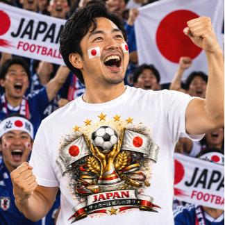Camiseta Fã de Futebol Japonês Copa do Mundo de Futebol Jap