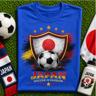 Camiseta Fã de Futebol Japonês Copa do Mundo de Futebol Jap
