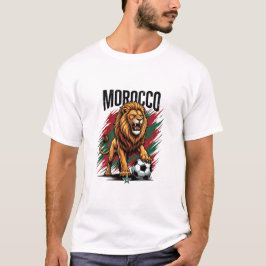 Camiseta Fã de Futebol Leão de Marrocos 2026