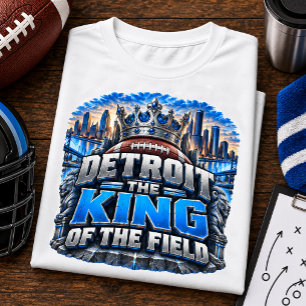 Camiseta Fã de Futebol Leão do Rei de Detroit