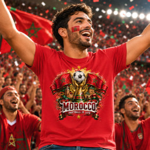 Camiseta Fã de Futebol Marroquino Atlas Lions Futebol Marro