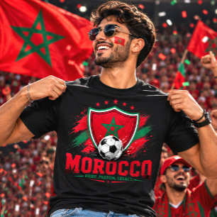 Camiseta Fã de Futebol Marroquino Atlas Lions Futebol Marro