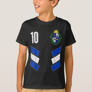 Camiseta Fã de Futebol Número 10 Bandeira do Uruguai Homens