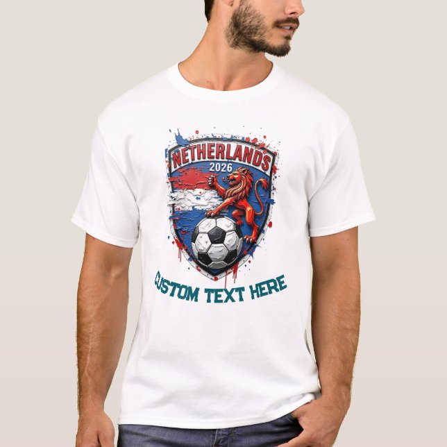 Camiseta Fã de futebol personalizado da Holanda (Frente)