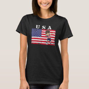 Camiseta Fã de Futebol USA Bandeira Americana Dabbing Supor