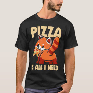 Camiseta Fã de Pizza Vermelha de Animais Cachorro Ventilado