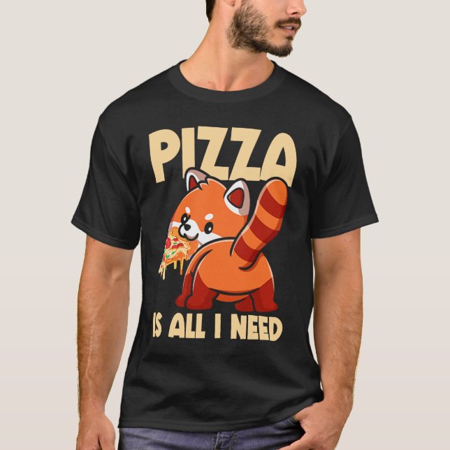 Camiseta Fã de Pizza Vermelha de Animais Cachorro Ventilado (Frente)