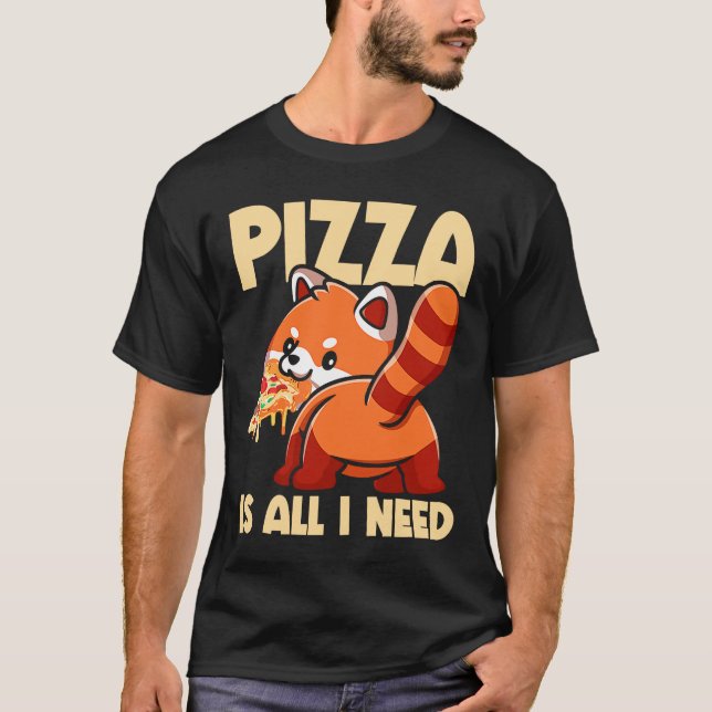Camiseta Fã de Pizza Vermelha de Animais Cachorro Ventilado (Frente)