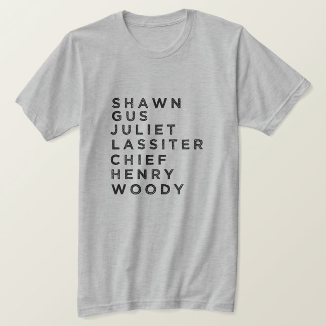 Camiseta Fã do CARÁTER de PSYCH (Frente do Design)