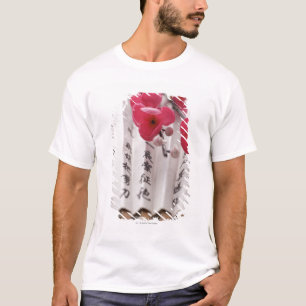Camiseta Fã do papel chinês com flores do pêssego