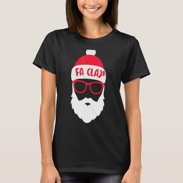 Camiseta FA LA 8 Papais noeis de Natal Fa La Math (Frente)