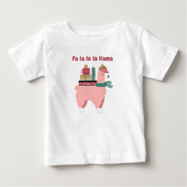 Camiseta Fa la la la lhama férias bebê