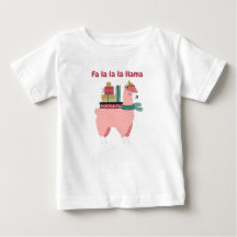Camiseta Fa la la la llama feriado baby