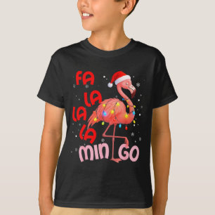 Camiseta Fa La La La Mingo Flamingo Natal Homens Mulheres C